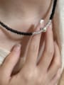 thumb 925 Sterling Silver Agate Geometric Vintage Necklace 1