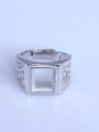 thumb 925 Sterling Silver 18K White Gold Plated Geometric Ring Setting Stone size: 9*11mm 0