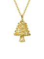 thumb 925 Sterling Silver Cubic Zirconia Christmas Tree Minimalist Necklace 0