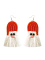 thumb Cotton rope +tassel  Christmas Bossian style hand-woven earrings 1