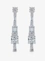 thumb 925 Sterling Silver High Carbon Diamond Geometric Luxury Cluster Earring 0