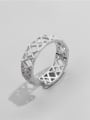 thumb 925 Sterling Silver Cubic Zirconia Geometric Vintage Stackable Ring 2