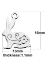 thumb Stainless steel rabbit Charm Height : 13 mm , Width: 16 mm 1