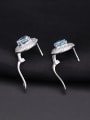 thumb 925 Sterling Silver Natural Stone Geometric Luxury Stud Earring 3