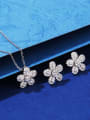 thumb 925 Sterling Silver Cubic Zirconia Flower Dainty Necklace 2
