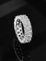 thumb 925 Sterling Silver High Carbon Diamond White Band Ring 2