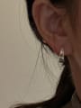 thumb 925 Sterling Silver Geometric Minimalist Huggie Earring 1