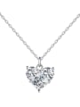 thumb 925 Sterling Silver Cubic Zirconia Heart Minimalist Necklace 0
