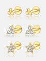 thumb 925 Sterling Silver Cubic Zirconia Flower Dainty Stud Earring 1