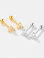 thumb 925 Sterling Silver Cubic Zirconia Geometric Dainty Stud Earring 2