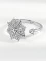 thumb 925 Sterling Silver Cubic Zirconia Rotate Flower Dainty Band Ring 2