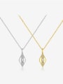 thumb 925 Sterling Silver Cubic Zirconia Geometric Minimalist Necklace 2