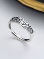 thumb 925 Sterling Silver Flame Vintage Band Ring 2