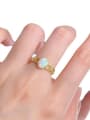 thumb 925 Sterling Silver Opal Geometric Luxury Band Ring 1