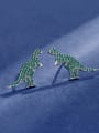 thumb 925 Sterling Silver Cubic Zirconia Dinosaur Luxury Cluster Earring 1
