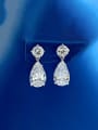 thumb 925 Sterling Silver High Carbon Diamond Water Drop Luxury Drop Earring 2