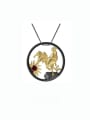 thumb 925 Sterling Silver Natural Stone Vintage  Zodiac Chicken Pendant Necklace 0