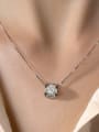 thumb 925 Sterling Silver Moissanite Square Dainty Necklace 1