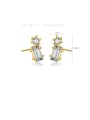 thumb 925 Sterling Silver Cubic Zirconia Geometric Dainty Stud Earring 3