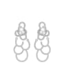 thumb 925 Sterling Silver Cubic Zirconia Geometric Statement Cluster Earring 0