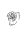 thumb 925 Sterling Silver Cubic Zirconia Pentagram Dainty  Can Be Rotated Band Ring 3