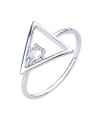 thumb 925 Sterling Silver Rhinestone Triangle Minimalist Band Ring 2