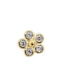 thumb S925 sterling silver diamond-studded three-dimensional flower perforated spacer beads 0