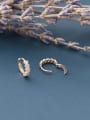 thumb 925 Sterling Silver Cubic Zirconia Heart Minimalist Huggie Earring 1