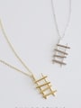 thumb 925 Sterling Silver Gold Ladder Minimalist Necklace 1