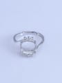 thumb 925 Sterling Silver 18K White Gold Plated Round Ring Setting Stone size: 9*11mm 0