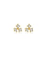 thumb 925 Sterling Silver Cubic Zirconia Geometric Dainty Stud Earring 0