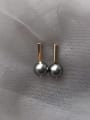 thumb 925 Sterling Silver Imitation Pearl Round Vintage Drop Earring 0