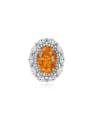 thumb 925 Sterling Silver High Carbon Diamond Orange Geometric Dainty Band Ring 0