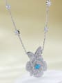 thumb 925 Sterling Silver Cubic Zirconia Flower Luxury Necklace 1
