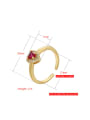 thumb Brass Cubic Zirconia Heart Dainty Band Ring 1