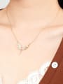 thumb 925 Sterling Silver Cubic Zirconia Wing Minimalist Necklace 1
