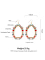 thumb Alloy Freshwater Pearl Round Bohemia Hand-woven  Drop Earring 2