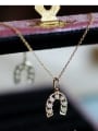 thumb 925 Sterling Silver Rhinestone Letter Dainty Necklace 1
