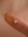 thumb 925 Sterling Silver Cubic Zirconia Locket Dainty Necklace 0