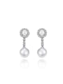 thumb 925 Sterling Silver High Carbon Diamond Dainty Drop Earring 0
