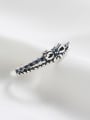 thumb 925 Sterling Silver Cubic Zirconia Black Bowknot Trend Band Ring 0