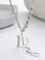 thumb 925 Sterling Silver Cubic Zirconia Letter Vintage Tassel Necklace 2