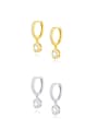 thumb 925 Sterling Silver Cubic Zirconia Geometric Dainty Huggie Earring 2