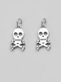 thumb 925 Sterling Silver Skull Charm Height : 15.5 mm , Width: 9 mm 0