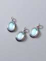 thumb S925 Silver Electroplating Inlaid Moonstone Pendant 0