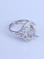 thumb 925 Sterling Silver 18K White Gold Plated Geometric Ring Setting Stone size: 9*11 10*12 11*13 10*14 12*1613*18 15*20MM 2