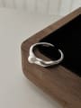 thumb 925 Sterling Silver Imitation Pearl Geometric Minimalist Band Ring 1
