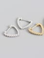 thumb 925 Sterling Silver Cubic Zirconia  Hollow Heart Vintage Stud Earring 0