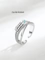 thumb 925 Sterling Silver Cubic Zirconia Geometric Dainty  Can Be Rotated  Stackable Ring 0