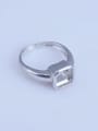 thumb 925 Sterling Silver 18K White Gold Plated Square Ring Setting Stone size: 7*7mm 1